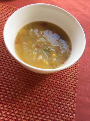 Vegetable soup at GoGreen in Kralendijk