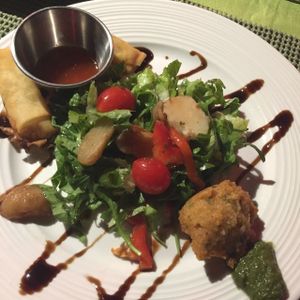 4 course dinner at Friday: Chestnut salad at GoGreen in Kralendijk