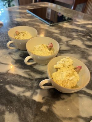 Saffron pistachio ice cream  at Noush in Barcelona