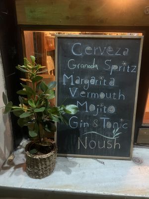 Menu  at Noush in Barcelona