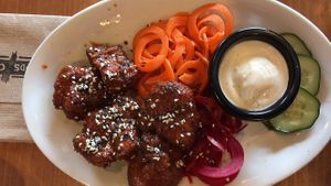 spicy cauliflower is so good!  at Native Foods - Point Loma in San Diego