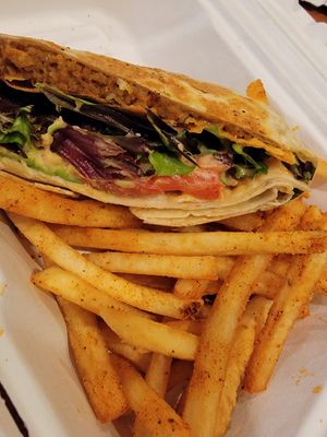 Munchwrap supreme at Native Foods - Point Loma in San Diego