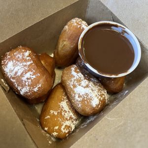 beignets were INCREDIBLE and i literally drank the extra chocolate sauce   at Native Foods - Point Loma in San Diego
