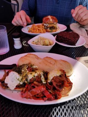 Meatball Sub
Spicy seitan meatballs, marinara, caramelized
onions, roasted red peppers, pumpkin seed
pesto, creamy ranch and parmesan. Served on
toasted baguette.  at Native Foods - Point Loma in San Diego