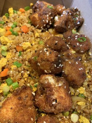 Orange cauliflower  at Native Foods - Point Loma in San Diego