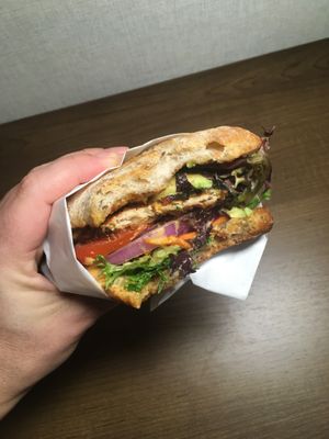 Chicken bacon avocado club (amazing)  at Native Foods - Point Loma in San Diego