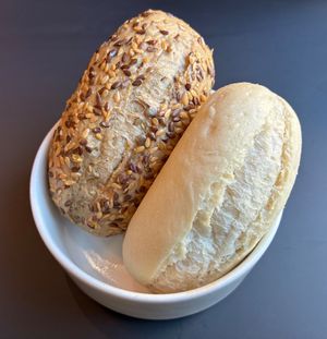 Local sourdough rolls at Aquarelle in Wroclaw