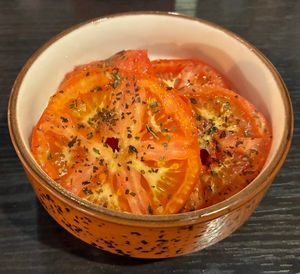Herb roasted tomatoes  at Scandic Breakfast Restaurant in Wroclaw