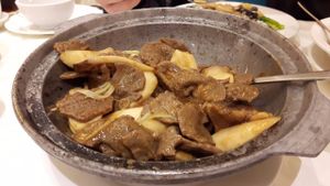 Mok beef with king mushrooms at Graceful Vegetarian in Markham