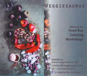 A business card at Veggiesaurus in The Hague
