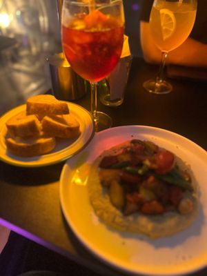 Hummus and sourdough at BLU - 블루서울 in Seoul