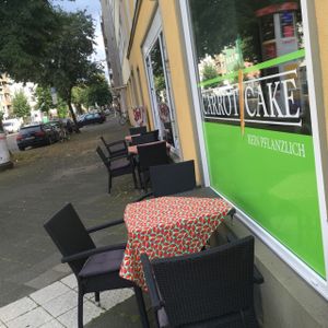 outside at Carrot Cake in Dusseldorf