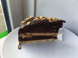 Vegan marzipan chocolate cake. at Carrot Cake in Dusseldorf