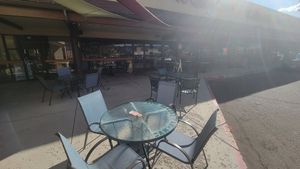 Outside seating at Campus Coffee Bean in Flagstaff