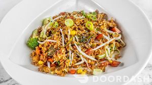 VEGETABLE FRIED RICE/Mixed vegetables, bean sprouts, scallions, sesame seeds. (Gluten-Free) at Vegan Tierra  in North Miami