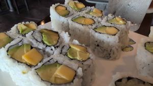 Mango avocado sushi at Miya Sushi in Jacksonville