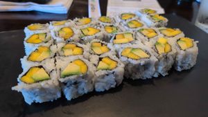 Four mango avocado rolls at Miya Sushi in Jacksonville