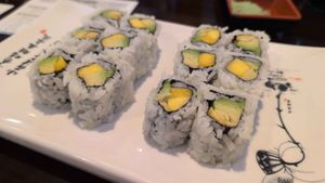 Two mango avocado rolls at Miya Sushi in Jacksonville