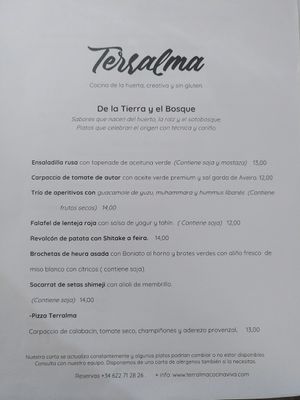 Carta 1 at Terralma Cocina Viva in Madrid