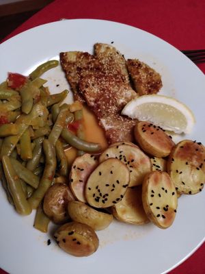 Day 2 dinner main - celeriac steaks at Moosmuehle in Hefenhofen