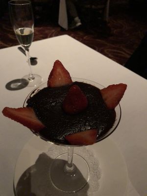 Chocolate pudding( almond milk ) at Panevino in Las Vegas