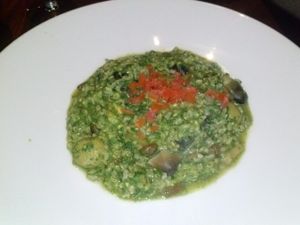 pesto mushroom risotto at Panevino in Las Vegas