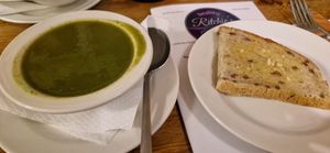 Kale soup and garlic bread at Ritchie's Pop Up in East Molesey