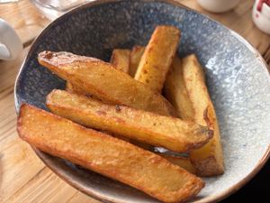 Triple cooked chips  (we’d eaten some at this point)  at Hideaway @ The House of Food ltd in Bridlington