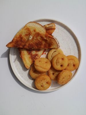 Vegan toastie options  at Peaches in Leamington Spa