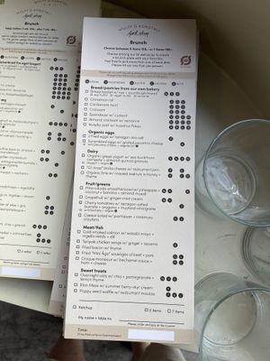 Brunch menu card. Fun concept to customise your brunch  at Wulff & Konstali - Nordhavn in København