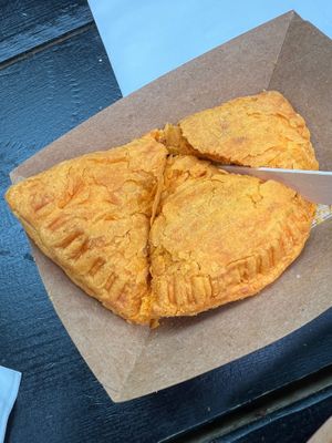 Vegan curry pocket at Ms Earlyn's in Gravesend