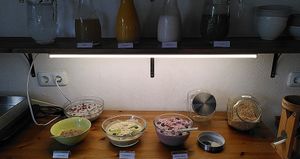 Breakfast: several smoothies, almond milk, (raw) porridges  at Naturkost-Hotel Harz in Bad Grund