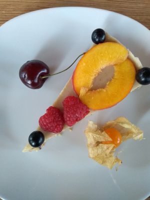 Raw vegan dinner - dessert at Naturkost-Hotel Harz in Bad Grund