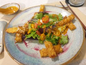 Tempeh salad at Ngon Vegan Bistro & Cafe in Can Tho