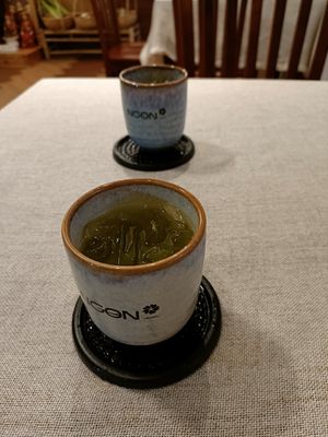 Complimentary tea at Ngon Vegan Bistro & Cafe in Can Tho