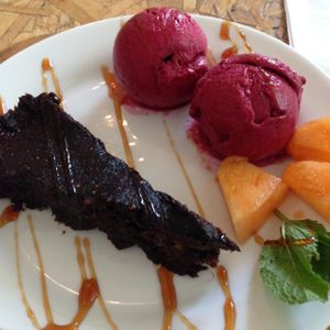 Vegan Flourless Brownie at Salvador Cafe in Tel Aviv