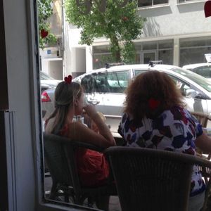 Outside at Salvador Cafe in Tel Aviv