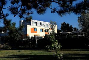 A view from the garden at Dharma Hostels in Rijeka