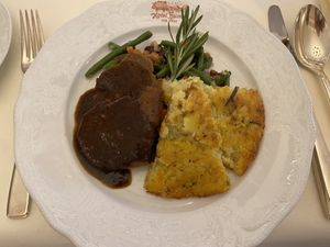 Rösti, Seitan, Gemüse, Bratensose at Hotel Nicolay in Zeltingen-rachtig