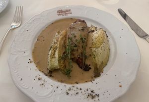 'Frikandel’ and chicory   at Hotel Nicolay in Zeltingen-rachtig