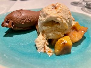 Die Weinstube https://www.hotel-nicolay.de/restaurants/weinstube/
Seven-course surprise menu February 11, 2026 €92: Dessert  at Hotel Nicolay in Zeltingen-rachtig