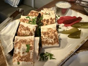 Veggie Musakhan (V)
Mushrooms, onions, and sumac sautéed with olive oil, served with vegan tzatziki sauce  at Levant in Petaluma