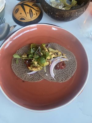 Injera tacos  at Yaya's Kitchen in London