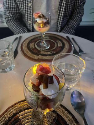 One of the 3 dessert served to us. at Yaya's Kitchen in London