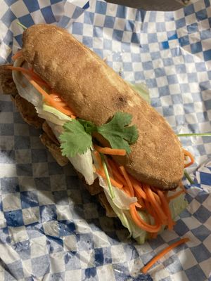 Vegetarian Sub with Tofu. So delicious!   at TRE Vietnamese Kitchen in Calgary