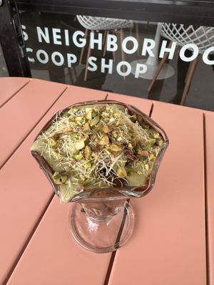 Dubai Chocolate sundae  at Bliss Ice Cream  in Novato