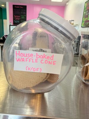 vegan house baked cones at Bliss Ice Cream  in Novato