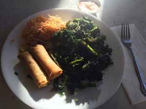 fried kale is delicious! at Araya's Place - Madison St in Seattle