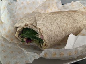 Burrito eaten on the plance at Protein Bar & Kitchen in Chicago
