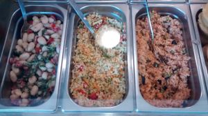 3 worm vegan dishes. All tasty. Could be combines in plate. at I Lovegetarian - Cannobio in Milan